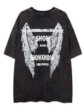 Men's Wing Print Graphic Oversized Short Sleeve Tee