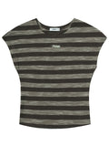 Striped Print Short Sleeve Tee