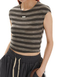 Striped Print Short Sleeve Tee