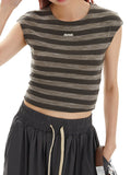 Striped Print Short Sleeve Tee