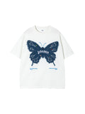 T-shirt surdimensionné à manches courtes et imprimé papillon