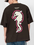 Men's Dinosaur Print Oversized Short Sleeve Tee