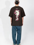 Men's Dinosaur Print Oversized Short Sleeve Tee