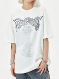 Retro Letter Print Oversized Short Sleeve Tee