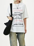 Letter Print Oversized Short Sleeve Tee