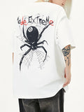 Street Spider Print Oversized Short Sleeve Tee