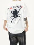 Street Spider Print Oversized Short Sleeve Tee