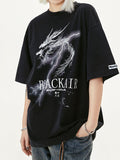 Dark Print Oversized Short Sleeve Tee