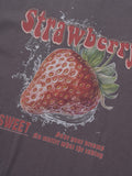 Strawberry Print Oversized Short Sleeve Tee