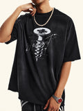 Men's Dark Oversized Short Sleeve Tee