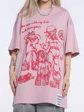 Retro Print Oversized Short Sleeve Tee