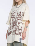 Retro Print Oversized Short Sleeve Tee