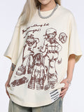 Retro Print Oversized Short Sleeve Tee