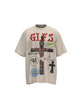 Men's Cross Print Oversized Short Sleeve Tee