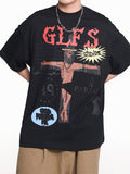 Men's Cross Print Oversized Short Sleeve Tee