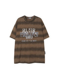 Striped Print Unisex Oversized Short Sleeve Tee