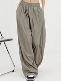 Solid Color Loose Wide Leg Pants