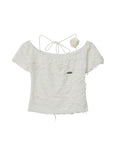 One Shoulder Lace Short Sleeve Tee