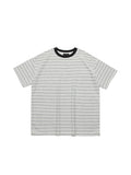 Striped Print Oversized Short Sleeve Tee