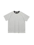 Striped Print Oversized Short Sleeve Tee