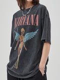 Men's Wing Print Oversized Short Sleeve Tee