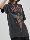 Men's Wing Print Oversized Short Sleeve Tee