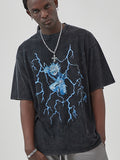 Men's Lightning Print Oversized Short Sleeve Tee