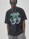 Men's Abstract Print Oversized Short Sleeve Tee