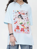 Cute Print Unisex Oversized Short Sleeve Tee