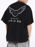 Men's Wing Print Oversized Short Sleeve Tee