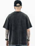 Men's Retro Print Oversized Short Sleeve Tee