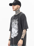 Bedrucktes Oversize-Kurzarm-T-Shirt für Herren