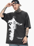 Men's Dark Print Oversized Short Sleeve Tee