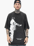 Men's Dark Print Oversized Short Sleeve Tee