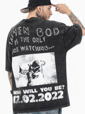 Men's Dark Print Oversized Short Sleeve Tee