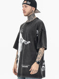 Men's Dark Print Oversized Short Sleeve Tee