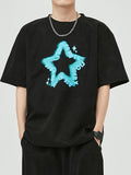 Star Print Unisex Oversized Short Sleeve Tee