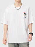 Men's Street Print Graphic Oversized Short Sleeve Tee