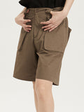 Solid Color Cargo Shorts