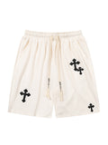 Sweatshirt-Shorts mit Kreuz-Print