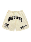 Letter Printed Drawstring Shorts