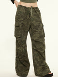 Lockere Cargohose mit Camouflage-Muster