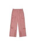 Pantalon cargo à poche de couleur unie