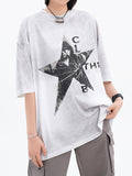 Übergroßes, kurzärmliges T-Shirt mit Street Star-Print