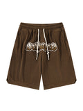 Drawstring letter print Shorts