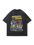 Men's Cartoon Print Oversized Short Sleeve Tee