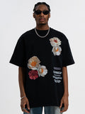 Men's Flower Print Oversized Short Sleeve Tee