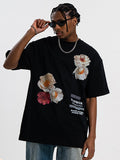 Men's Flower Print Oversized Short Sleeve Tee