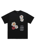 T-shirt surdimensionné à manches courtes et imprimé floral pour hommes