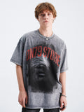 Men's Dark Print Oversized Short Sleeve Tee